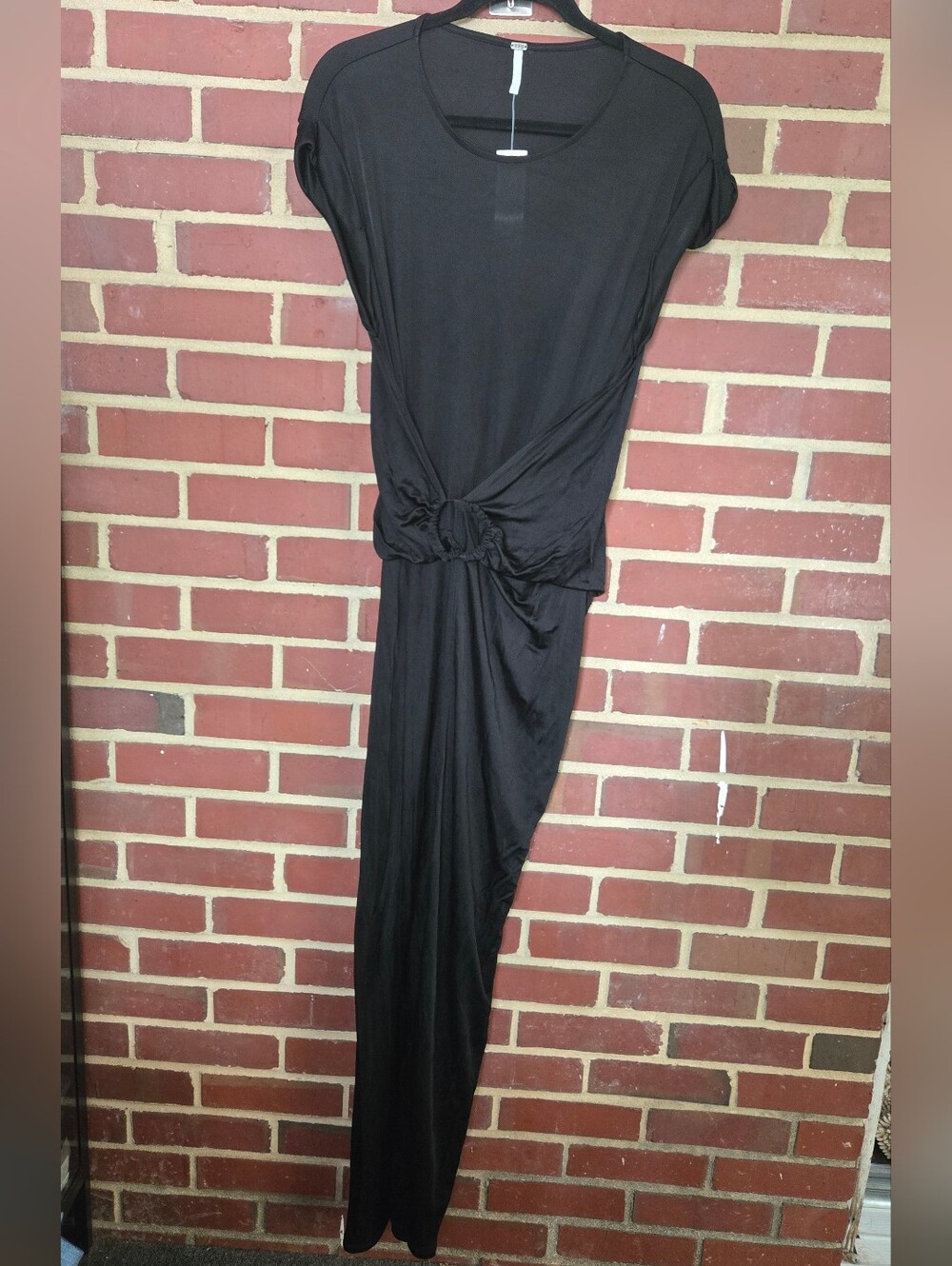 YFB Young‎ Fabulous & Broke Black Maxi Dress Small Cutout Slinky Soft NWT Defect